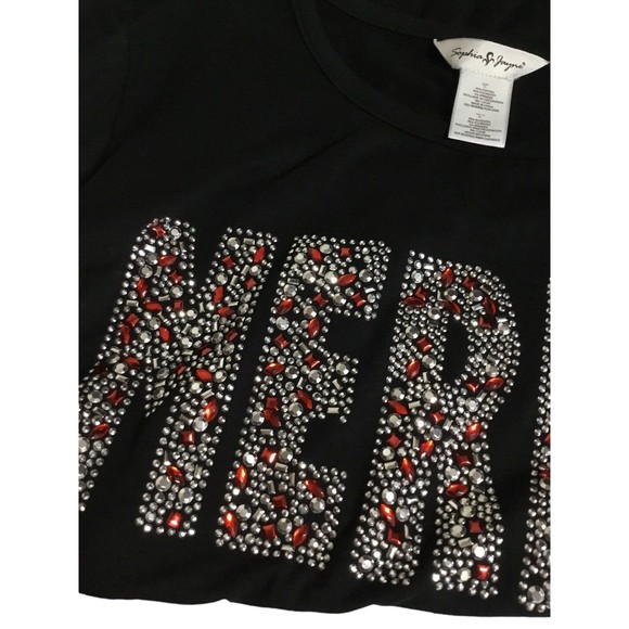 Christmas Long Sleeve Knit Top Size XL Merry and Bright! - Picture 6 of 10